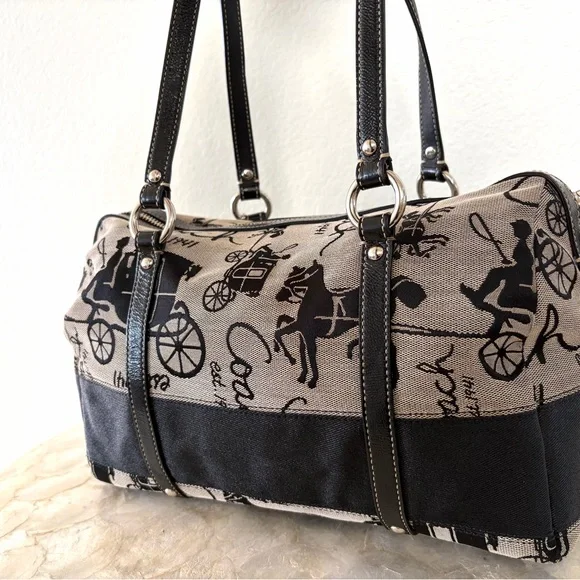 Authentic Coach Canvas & Leather Shoulder Bag - Picture 3 of 5